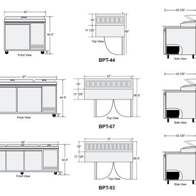 Bison Refrigeraton Pizza Units Schematics Design
