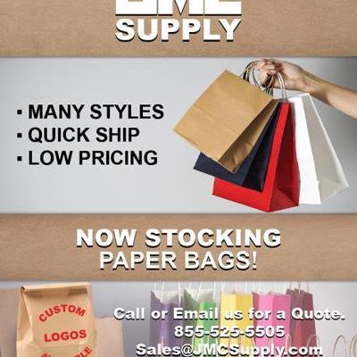 JMC Supply Now Stocking Paper Bags Flyer1 Design