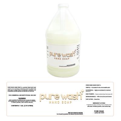 Pure Wash Hand Soap Bottle Label Design
